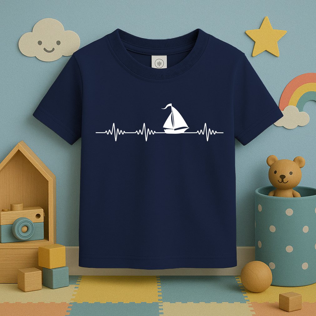 Heartbeat Sailing Sailboat Toddler T-Shirt
