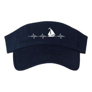 Heartbeat Sailing Sailboat Valucap Bio-Washed Visor