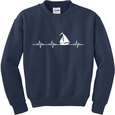 Heartbeat Sailing Sailboat Kids Sweatshirt