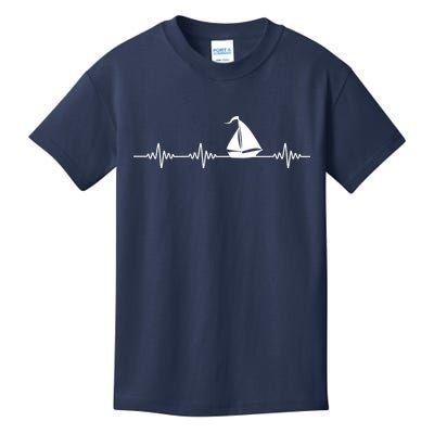 Heartbeat Sailing Sailboat Kids T-Shirt