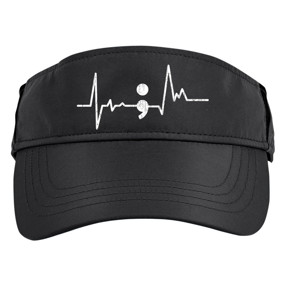 Heartbeat Semicolon Suicide Prevention Awareness Graphic Adult Drive Performance Visor