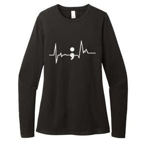 Heartbeat Semicolon Suicide Prevention Awareness Graphic Womens CVC Long Sleeve Shirt