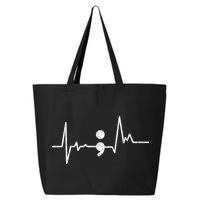 Heartbeat Semicolon Suicide Prevention Awareness Graphic 25L Jumbo Tote