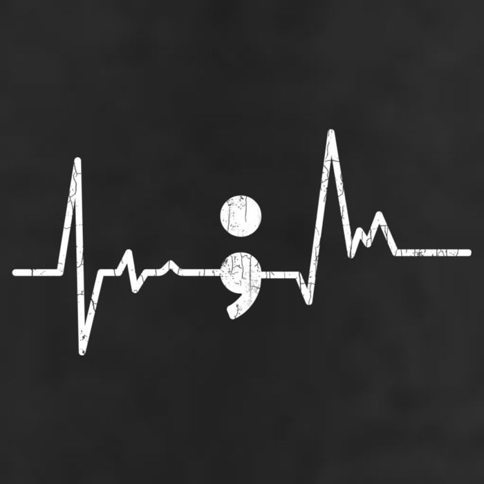 Heartbeat Semicolon Suicide Prevention Awareness Graphic 25L Jumbo Tote