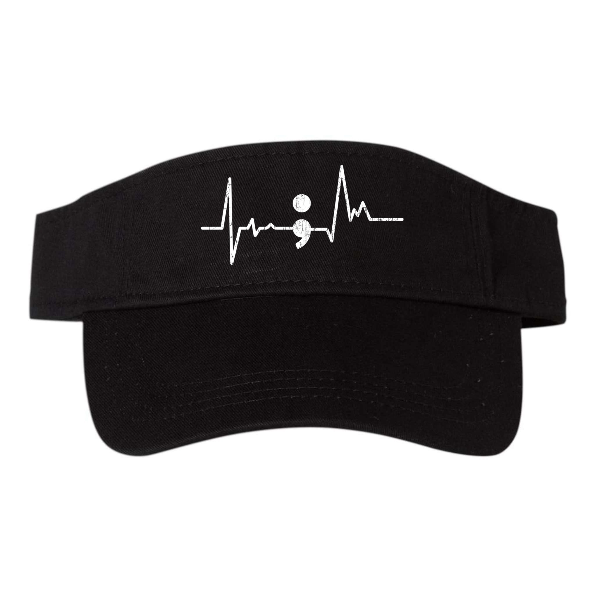 Heartbeat Semicolon Suicide Prevention Awareness Graphic Visor