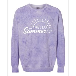 Hello Summer Sunset Colorblast Crewneck Sweatshirt