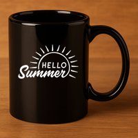 Hello Summer Sunset 11oz C Handle Ceramic Mug