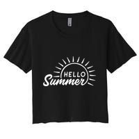 Hello Summer Sunset Women's Crop Top Tee