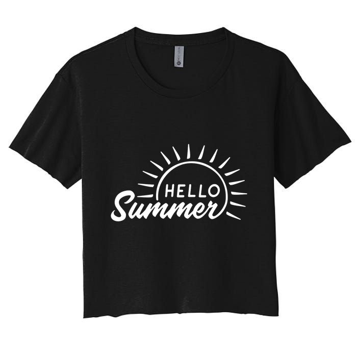 Hello Summer Sunset Women's Crop Top Tee