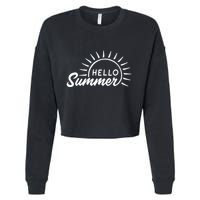 Hello Summer Sunset Cropped Pullover Crew