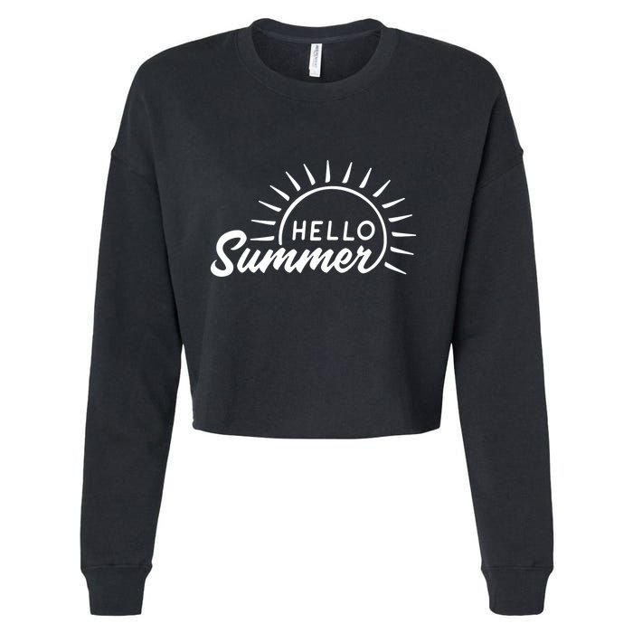 Hello Summer Sunset Cropped Pullover Crew