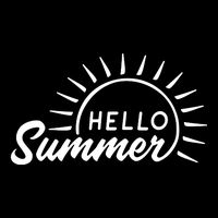 Hello Summer Sunset Cropped Pullover Crew
