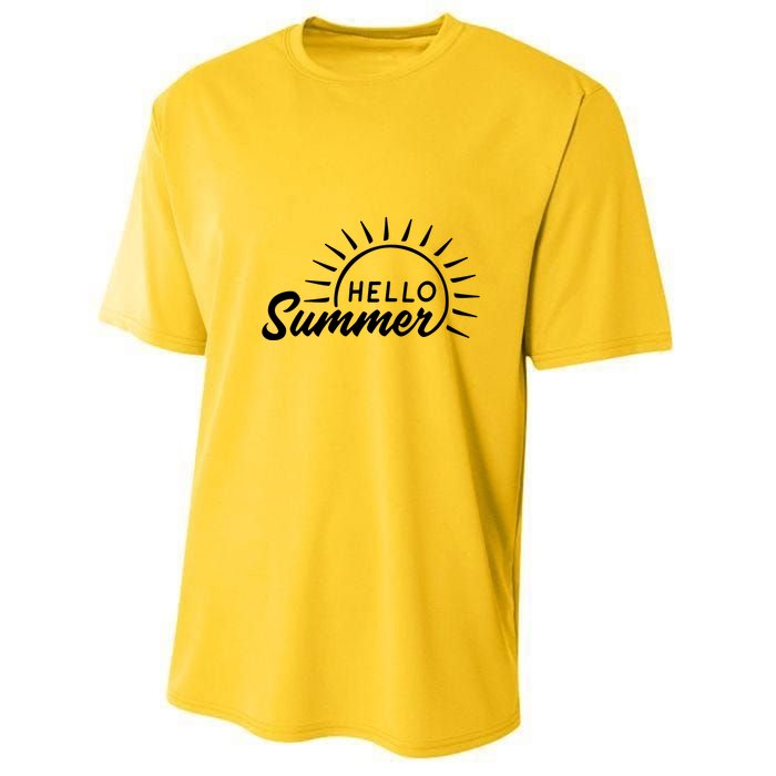 Hello Summer Sunset Youth Performance Sprint T-Shirt