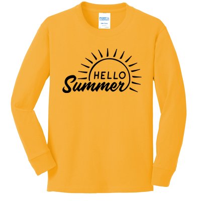 Hello Summer Sunset Kids Long Sleeve Shirt