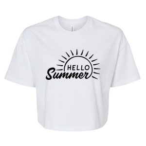 Hello Summer Sunset Bella+Canvas Jersey Crop Tee