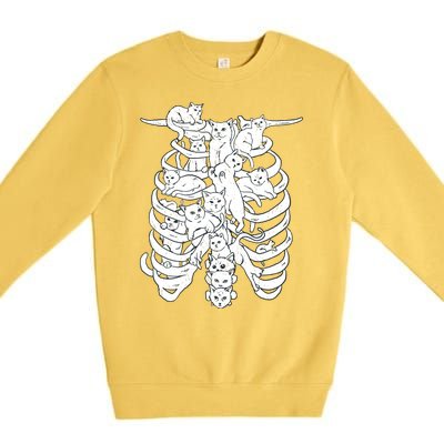 Human Skeleton Spine Cats Premium Crewneck Sweatshirt