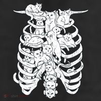 Human Skeleton Spine Cats 7 Panel Mesh Trucker Snapback Hat