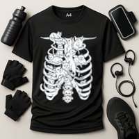 Human Skeleton Spine Cats Cooling Performance Crew T-Shirt