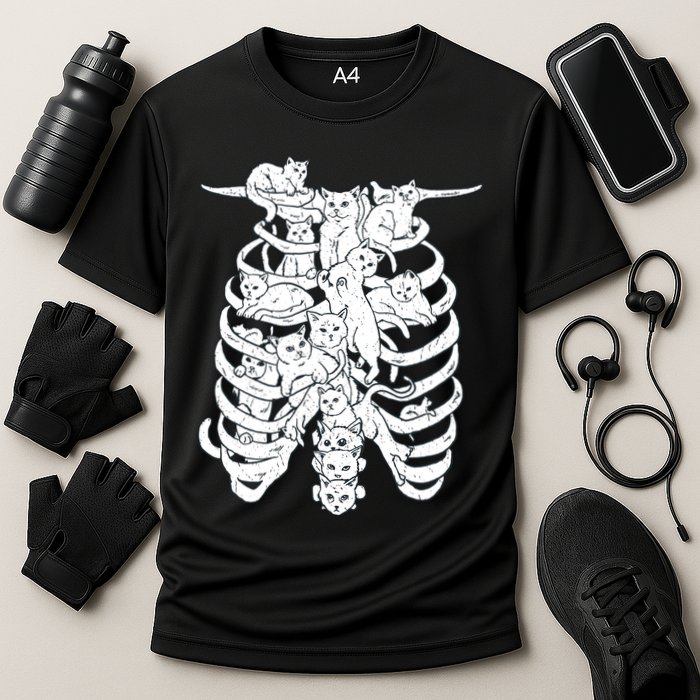 Human Skeleton Spine Cats Cooling Performance Crew T-Shirt
