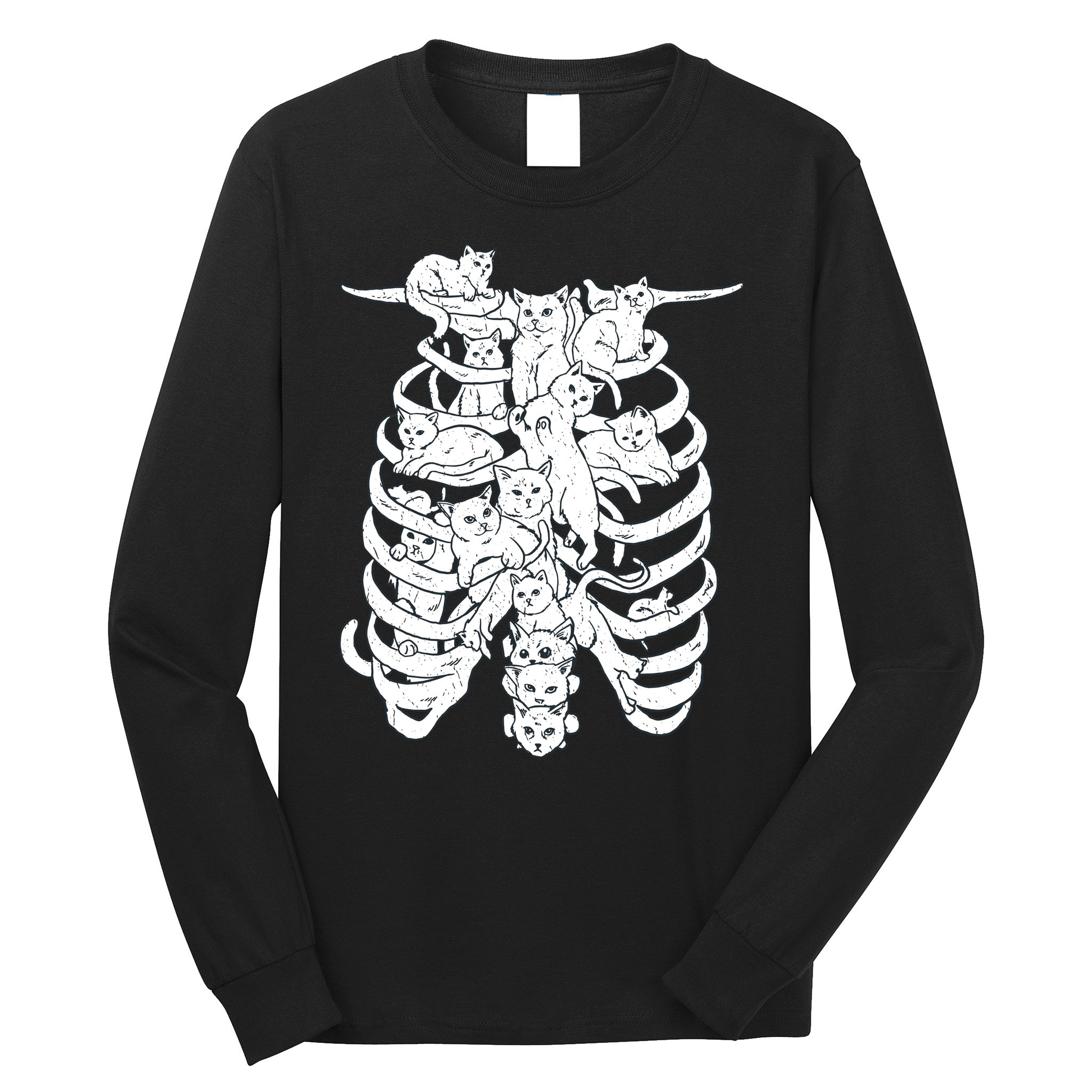 Human Skeleton Spine Cats Long Sleeve Shirt