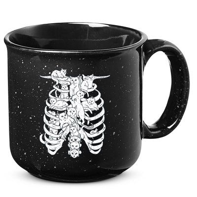 Human Skeleton Spine Cats 15oz Campfire Ceramic Mug