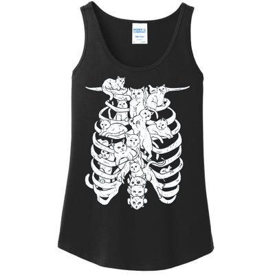 Human Skeleton Spine Cats Ladies Essential Tank