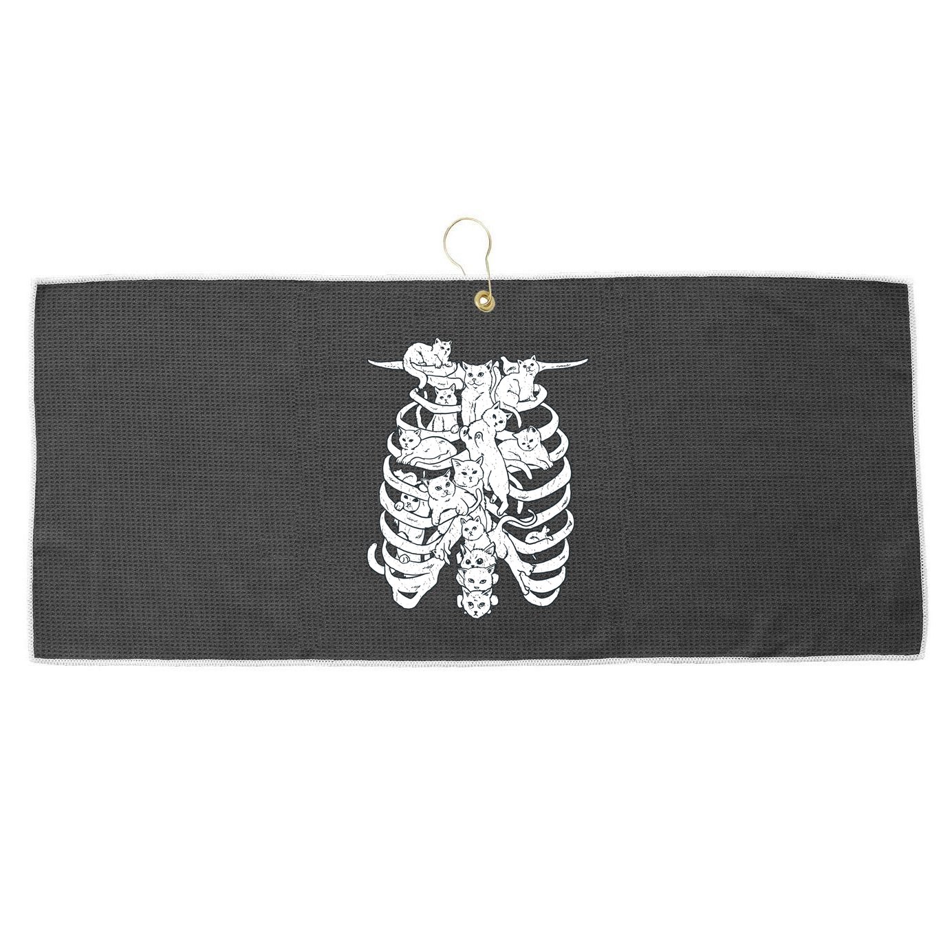 Human Skeleton Spine Cats Large Microfiber Waffle Golf Towel