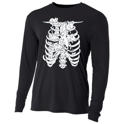 Human Skeleton Spine Cats Cooling Performance Long Sleeve Crew