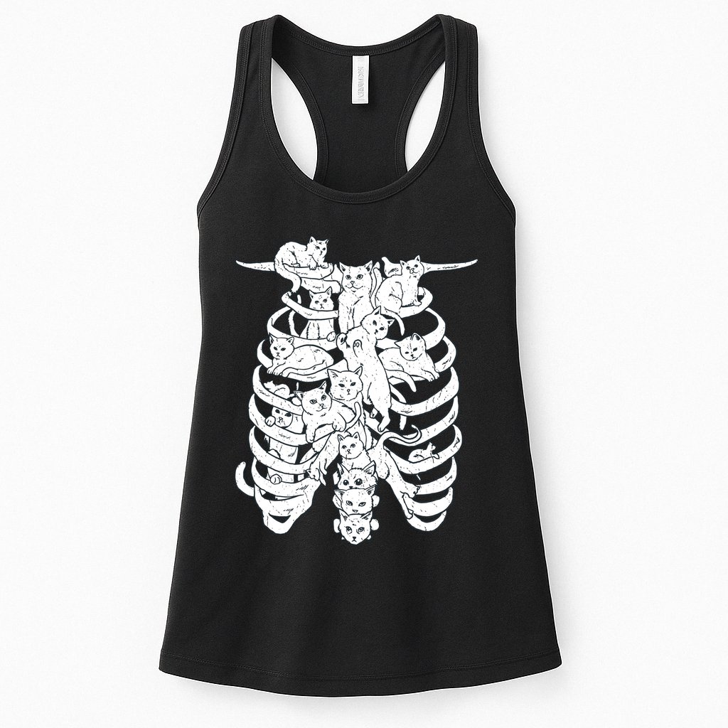 Human Skeleton Spine Cats Womens Tank Top
