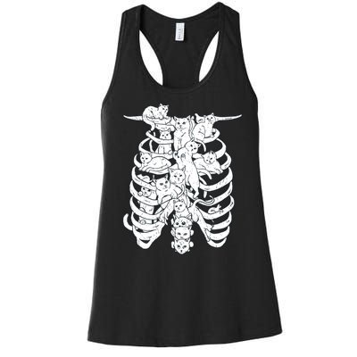 Human Skeleton Spine Cats Women's Racerback Tank