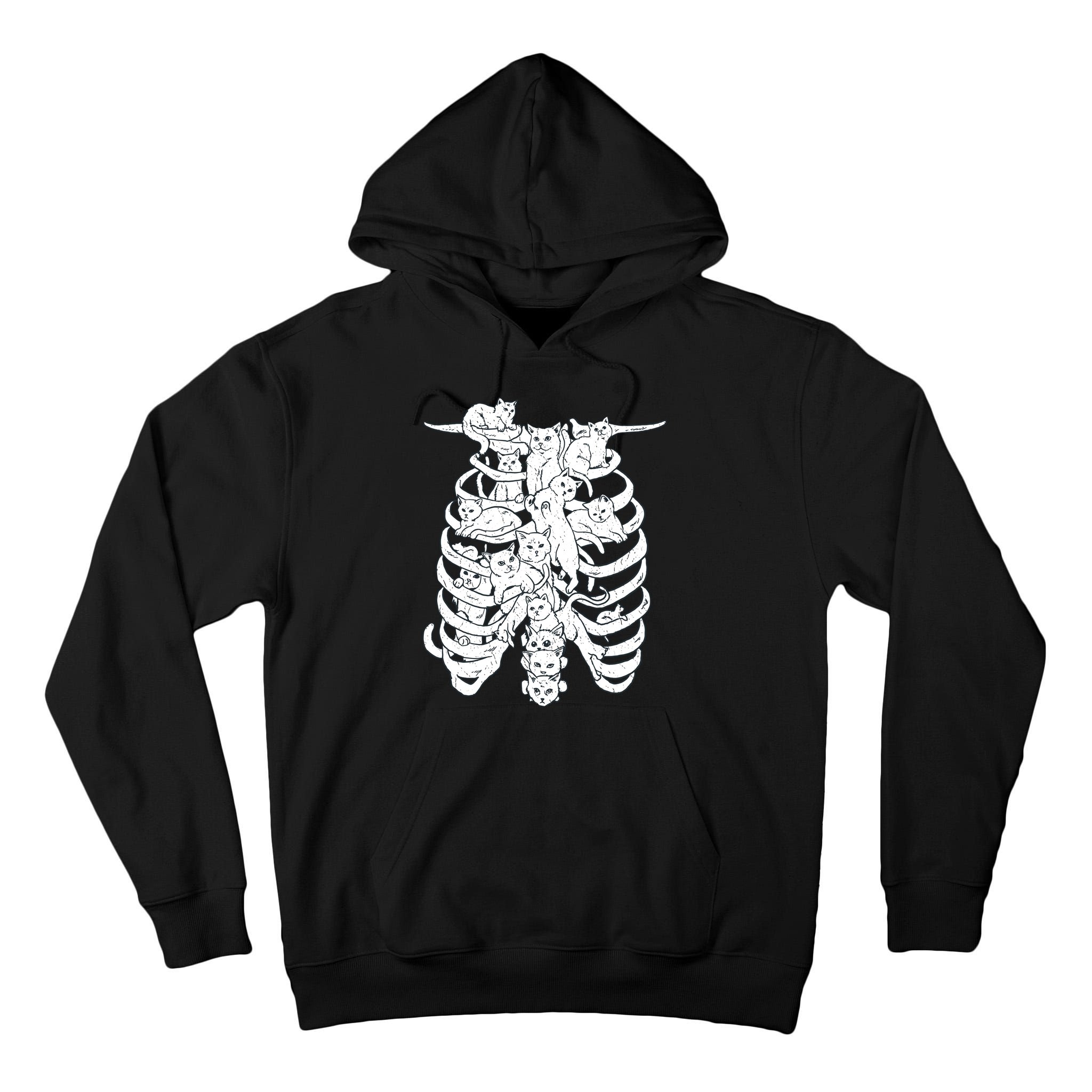 Human Skeleton Spine Cats Tall Hoodie