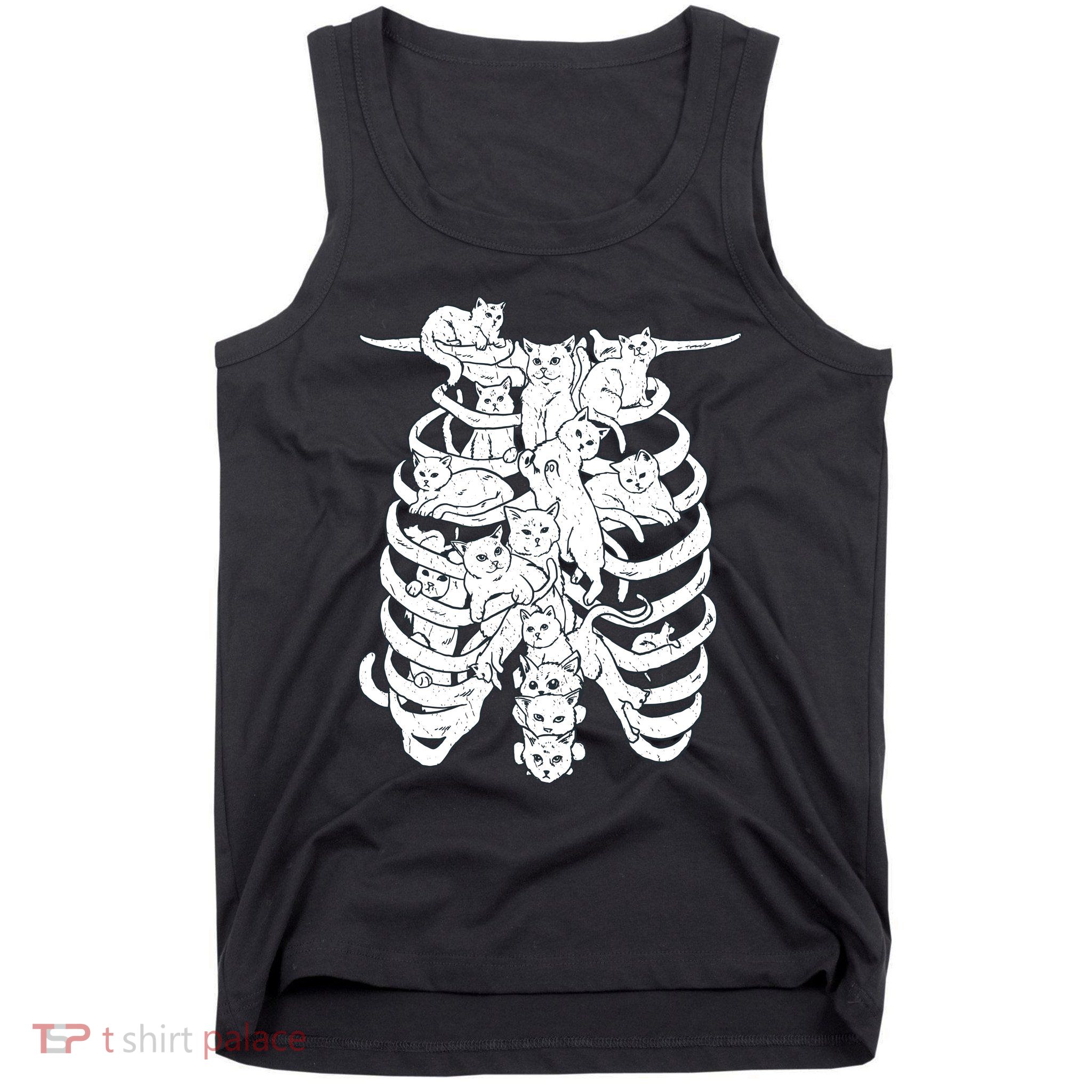 Human Skeleton Spine Cats Tank Top