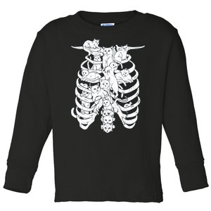 Human Skeleton Spine Cats Toddler Long Sleeve Shirt