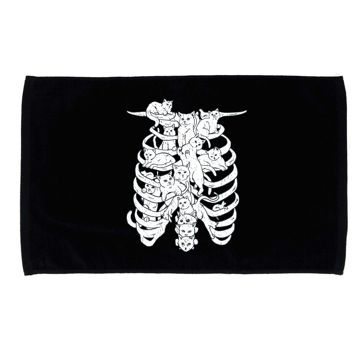 Human Skeleton Spine Cats Microfiber Hand Towel