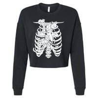 Human Skeleton Spine Cats Cropped Pullover Crew