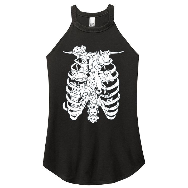 Human Skeleton Spine Cats Women's Perfect Tri Rocker Tank