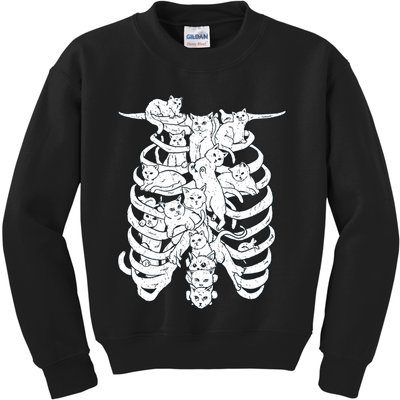 Human Skeleton Spine Cats Kids Sweatshirt