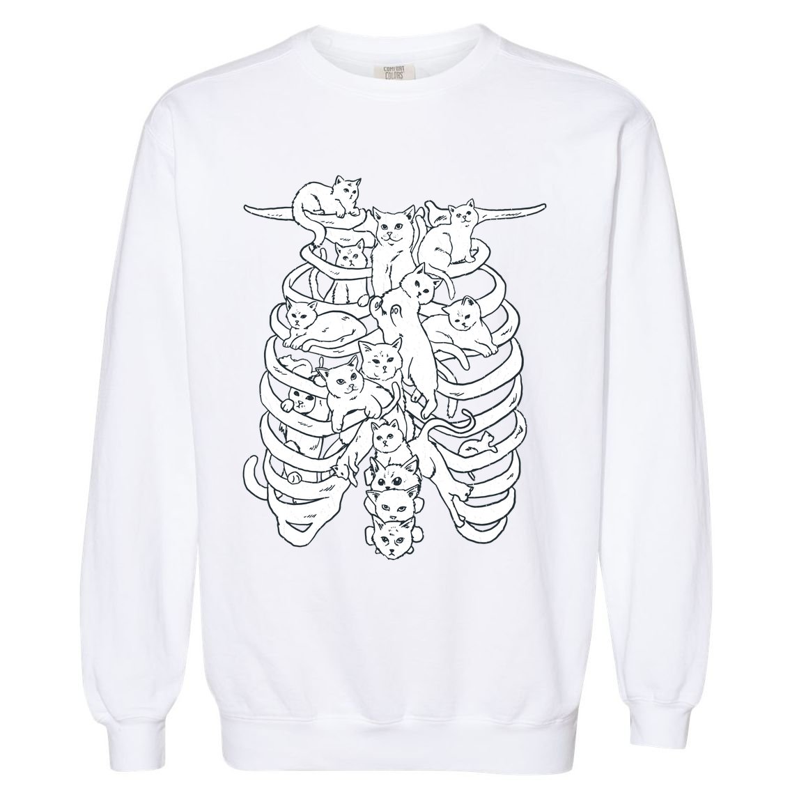 Human Skeleton Spine Cats Garment-Dyed Sweatshirt