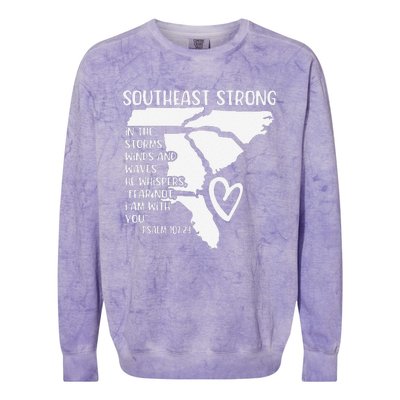 Hurricane Strong Southeast Strong Pray For North Carolina Colorblast Crewneck Sweatshirt