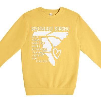 Hurricane Strong Southeast Strong Pray For North Carolina Premium Crewneck Sweatshirt