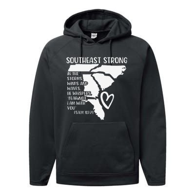 Hurricane Strong Southeast Strong Pray For North Carolina Performance Fleece Hoodie