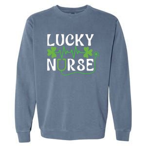 Hospital Shamrock Saint Patrick Day Lucky Nurse Garment-Dyed Sweatshirt