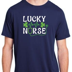 Hospital Shamrock Saint Patrick Day Lucky Nurse Adult ChromaSoft Performance T-Shirt