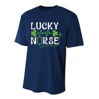 Hospital Shamrock Saint Patrick Day Lucky Nurse Performance Sprint T-Shirt