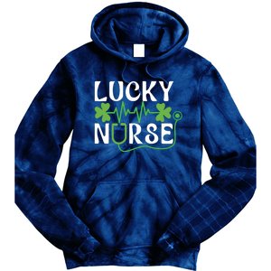 Hospital Shamrock Saint Patrick Day Lucky Nurse Tie Dye Hoodie