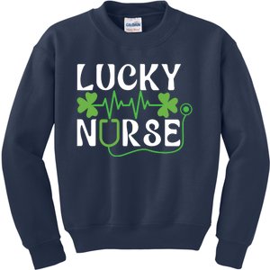 Hospital Shamrock Saint Patrick Day Lucky Nurse Kids Sweatshirt