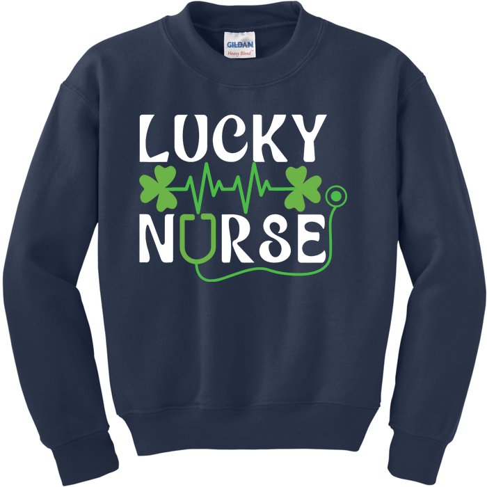 Hospital Shamrock Saint Patrick Day Lucky Nurse Kids Sweatshirt