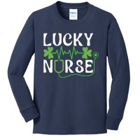 Hospital Shamrock Saint Patrick Day Lucky Nurse Kids Long Sleeve Shirt