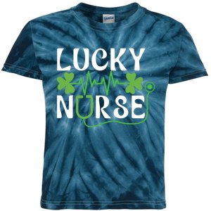 Hospital Shamrock Saint Patrick Day Lucky Nurse Kids Tie-Dye T-Shirt