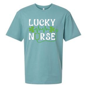 Hospital Shamrock Saint Patrick Day Lucky Nurse Sueded Cloud Jersey T-Shirt